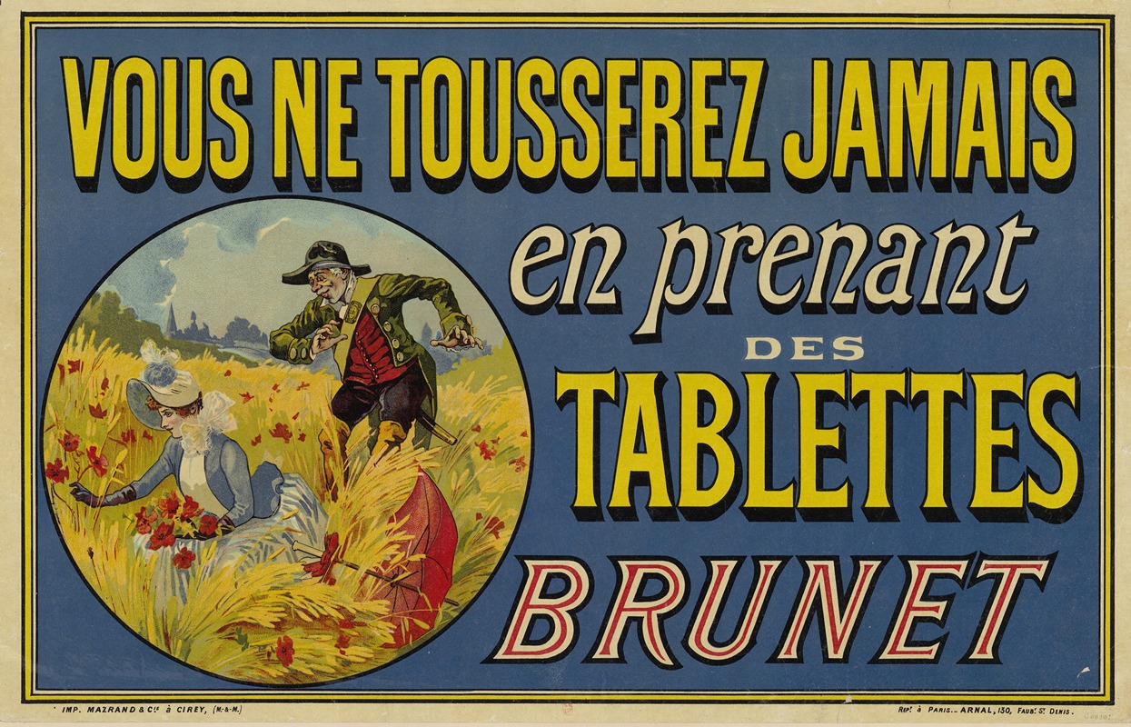 Théophile Alexandre Steinlen - Vous ne tousserez jamais, en prenant, des, tablettes, Brunet