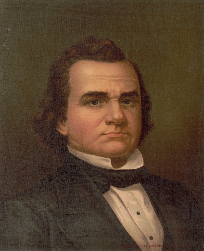 Strobridge & Co. Lith. - Stephen A. Douglas, bust portrait, facing front