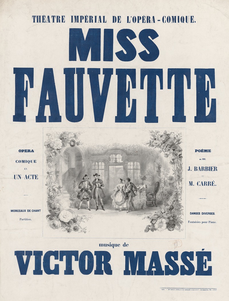 Victor Coindre - Théatre Impérial de l’Opéra-Comique. Miss Fauvette. Musique de Victor Massé