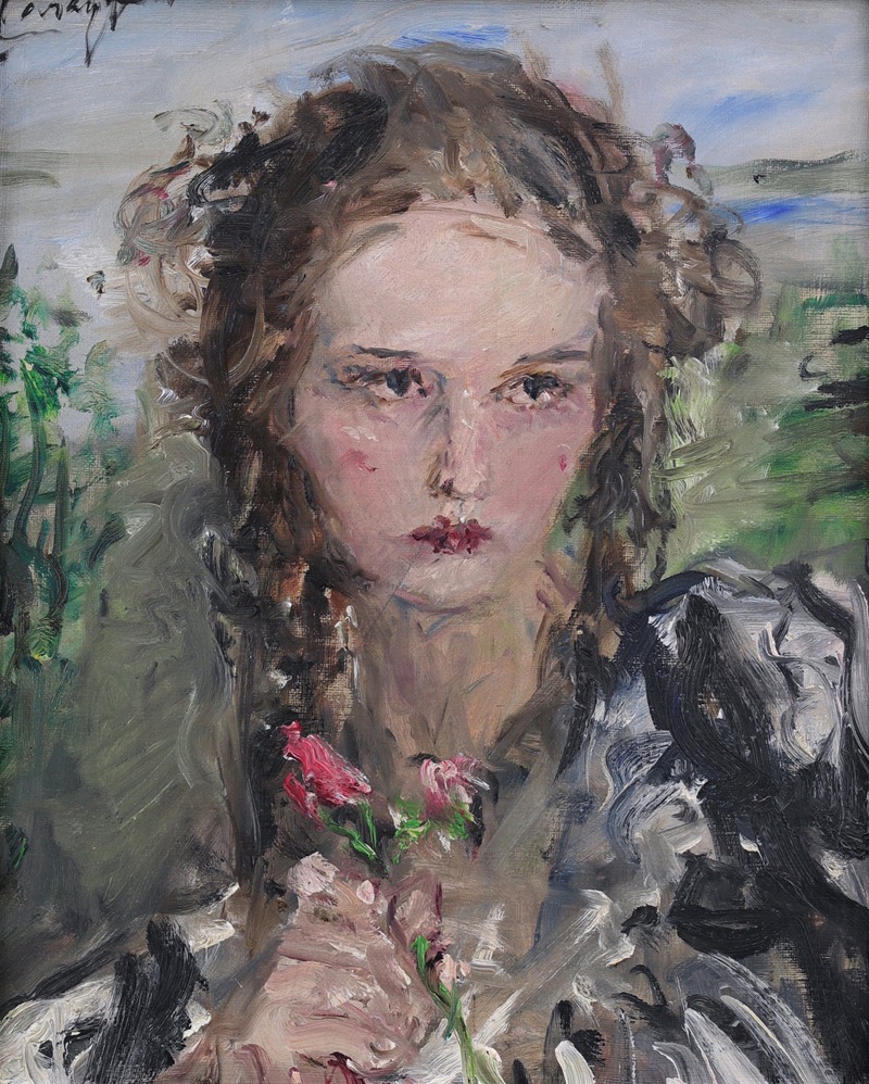 Aurel Naray - Girl with Flowers