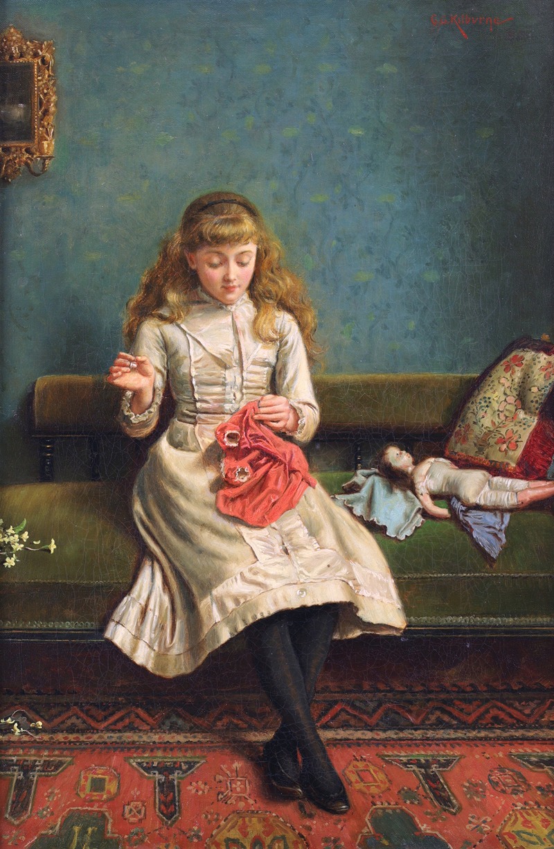 George Goodwin Kilburne - A Stitch in Time