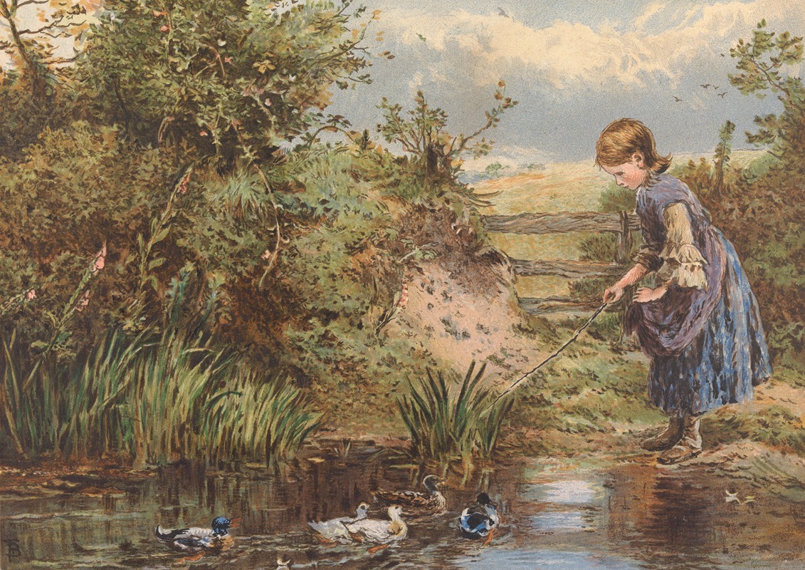 Myles Birket Foster - Feeding the Ducks