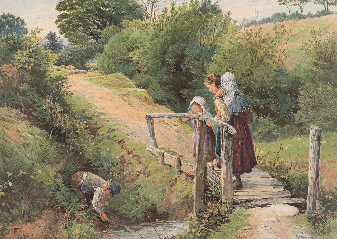 Myles Birket Foster - The Rustic Bridge