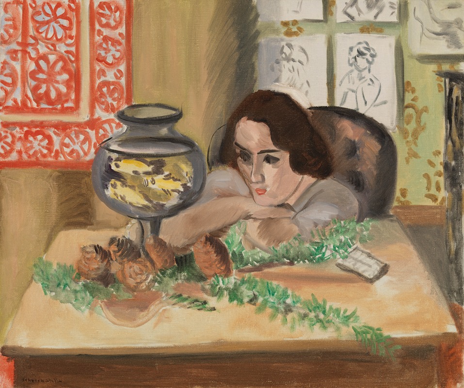 Henri Matisse - Young Woman before an Aquarium (Jeune fille devant un aquarium)