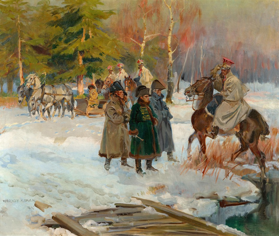 Adalbert Ritter von Kossak - Napoleon bei der Entgegennahme einer militärischen Meldung