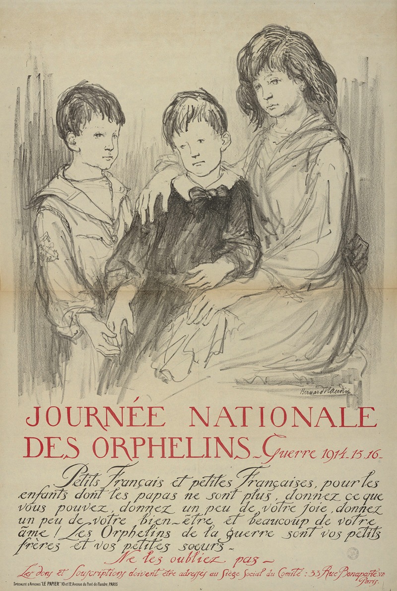 Bernard Naudin - Journée nationale des orphelins. Guerre 1914-15-16