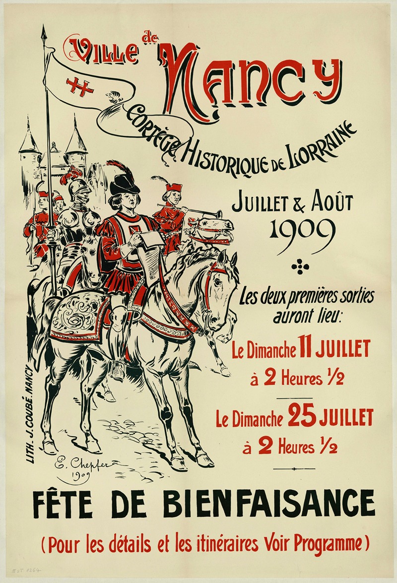 Emile Chepfer - Ville de Nancy ; cortège historique de Lorraine. Juillet et août 1909