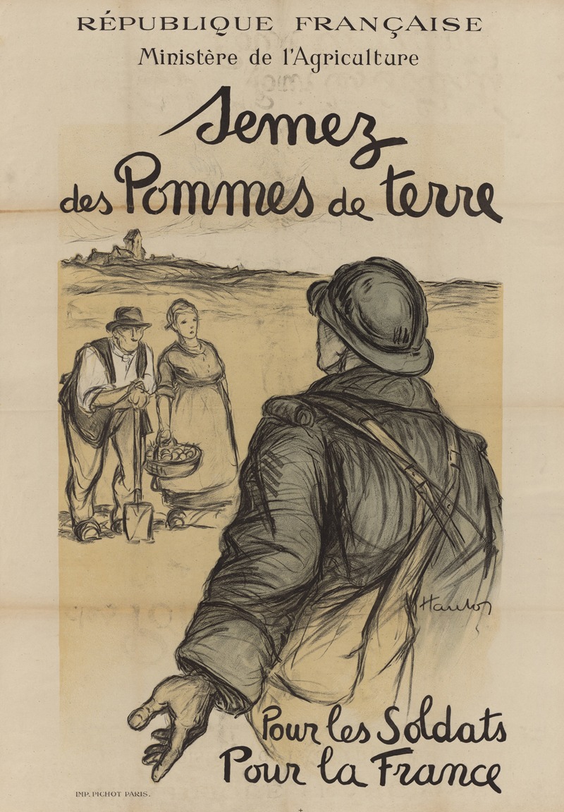 Georges Hautot - République française. Ministère de l’Agriculture. Semez des pommes de terre, pour les