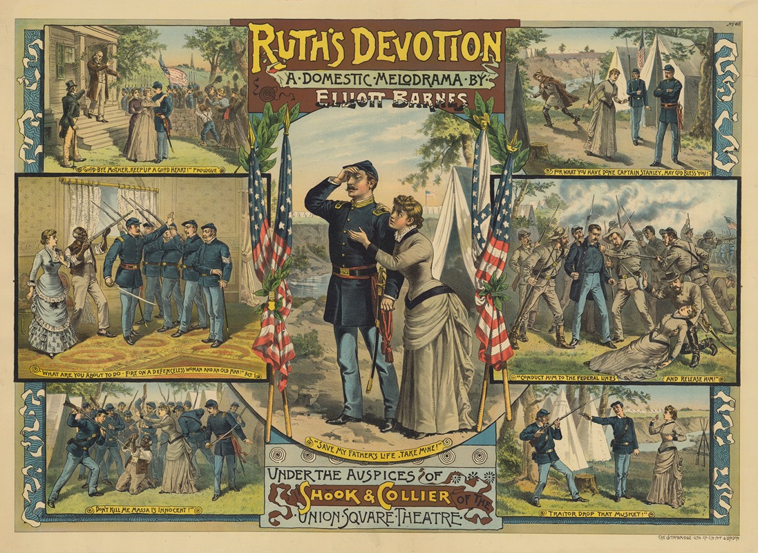 Strobridge & Co. Lith. - Ruth’s devotion, a domestic melodrama by Elliott Barnes