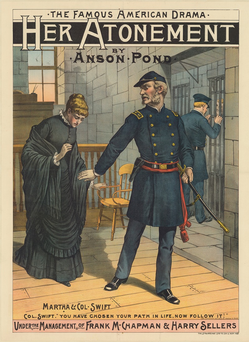 Strobridge & Co. Lith. - The famous american drama. Her atonement, by Anson Pond