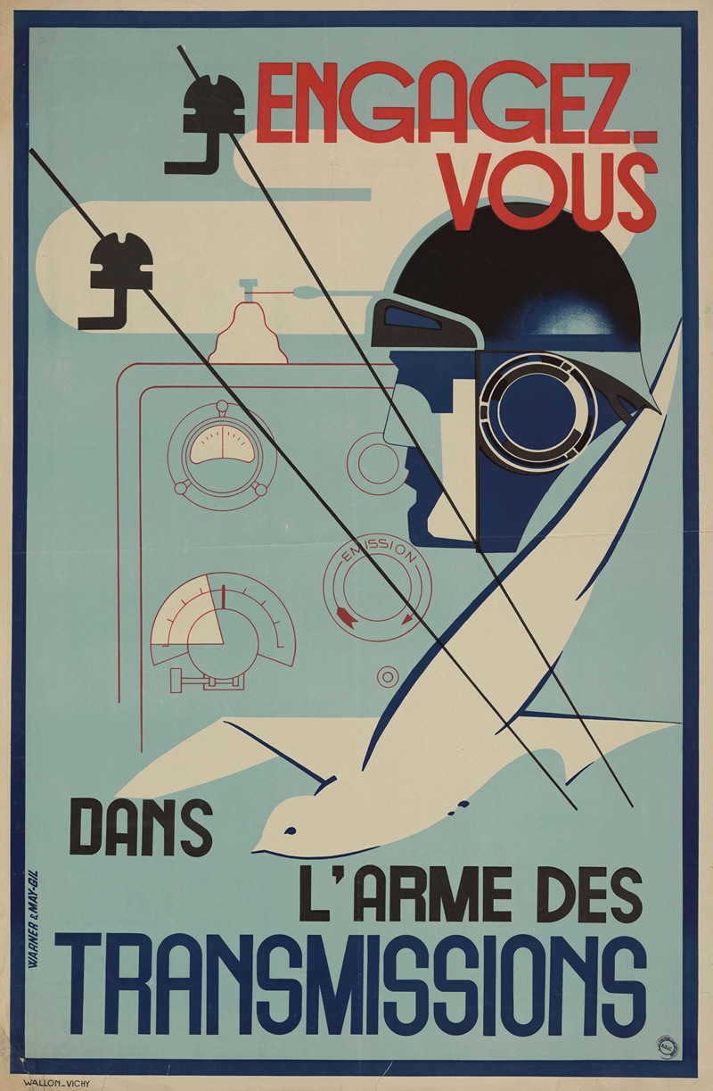 Anonymous - Affiche de recrutement de l’Armée de Vichy – Engagez-vous dans l’Arme des Transmissions