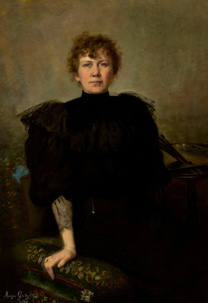 Maria Gażycz - Self-portrait with palette