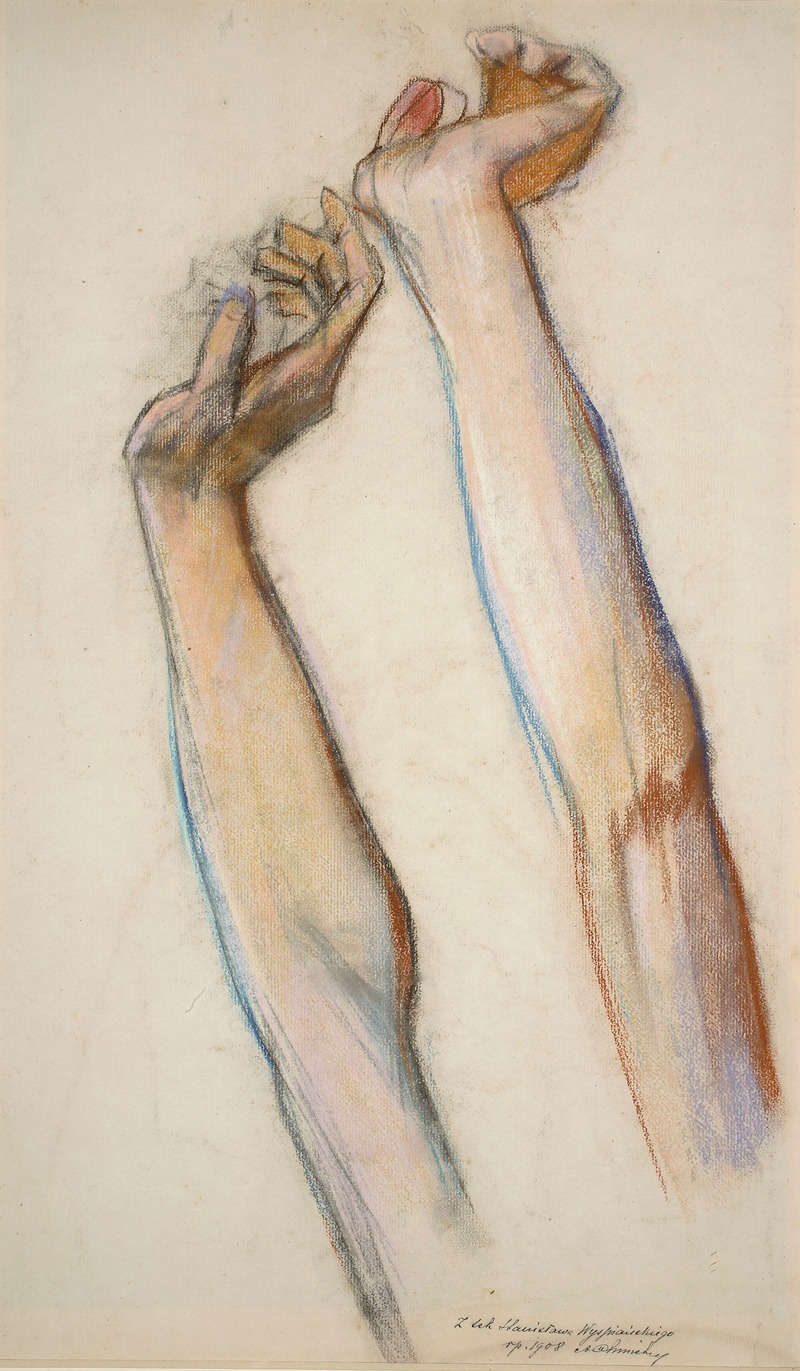 Stanisław Wyspiański - Boy’s hands, study for a figure next to Polonia