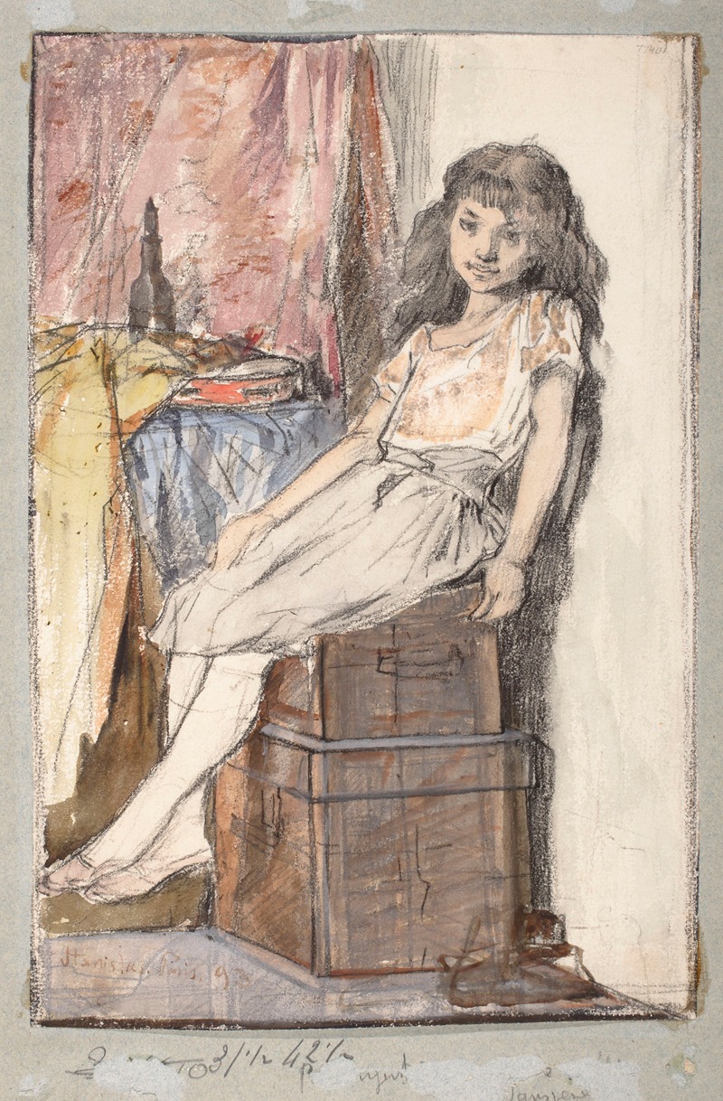 Stanisław Wyspiański - Little girl sitting on boxes
