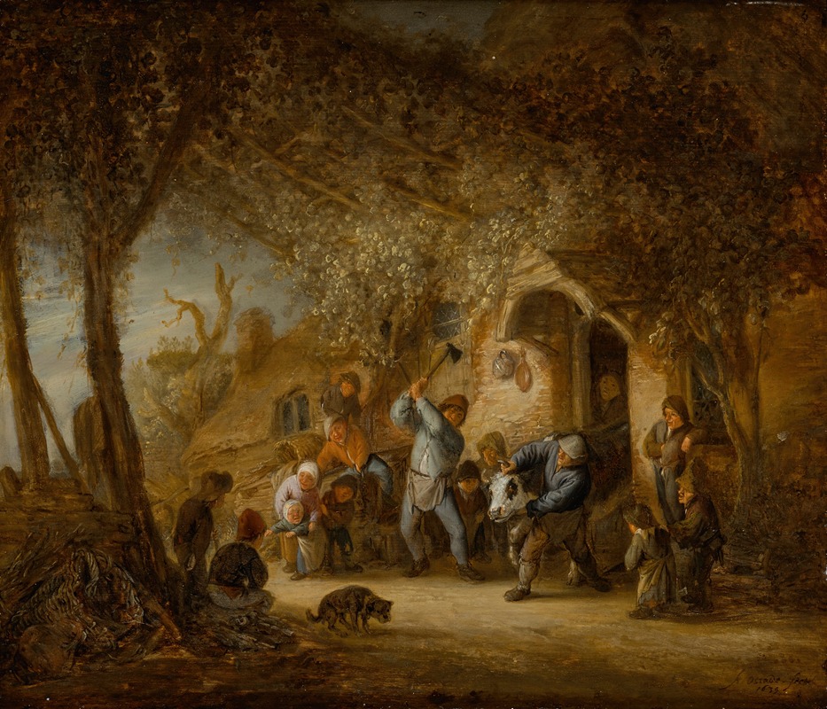 Adriaen van Ostade - Killing the calf