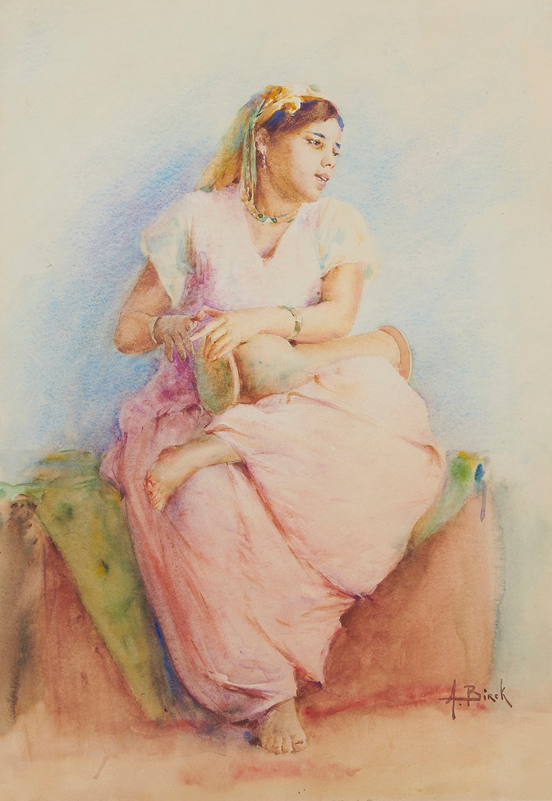 Alphonse Birck - Musicienne à la derbouka