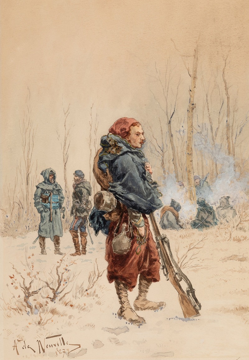 Alphonse Marie de Neuville - French soldiers in camp