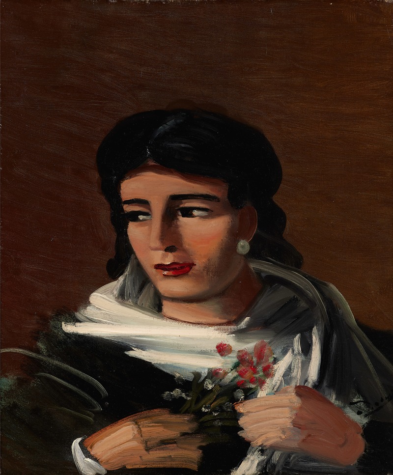 André Derain - Portrait de femme au bouquet
