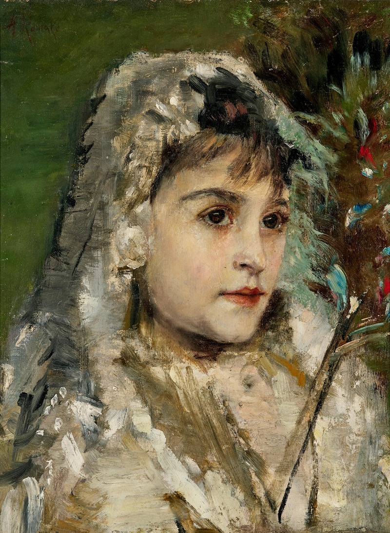Anton Romako - Portrait of a girl with veil