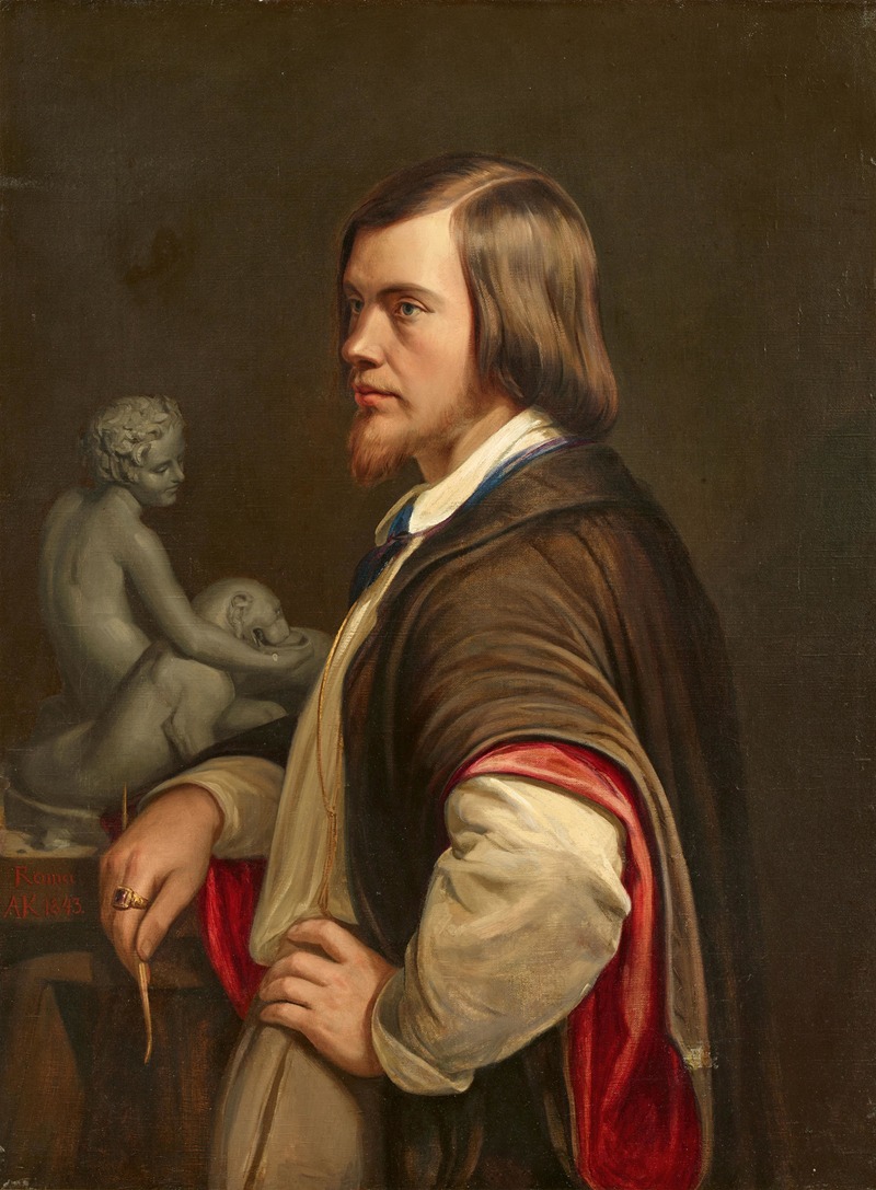 August Kaselowsky - Bildnis des Bildhauers Friedrich Anton Hermann Schievelbein (1817 – 1867)