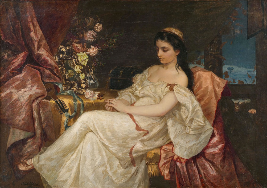 Bertha Sieck - Julia Capulet, den Ring an ihrer Hand betrachtend