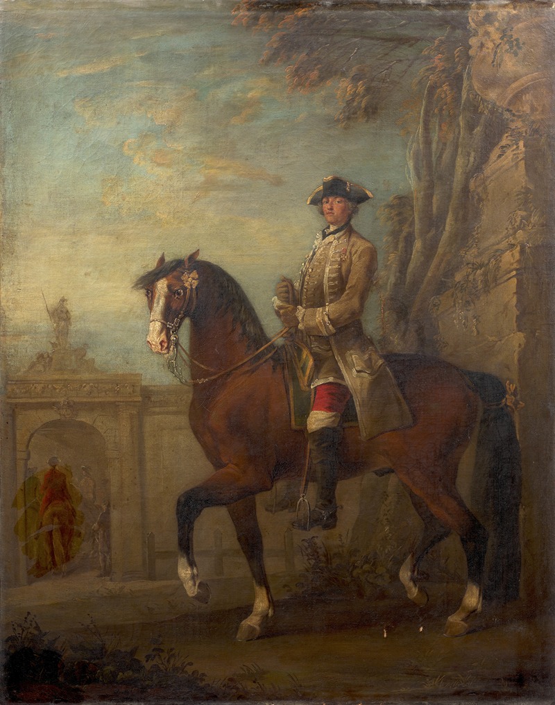 Charles Cozette - Equestrian portrait of a king’s squire