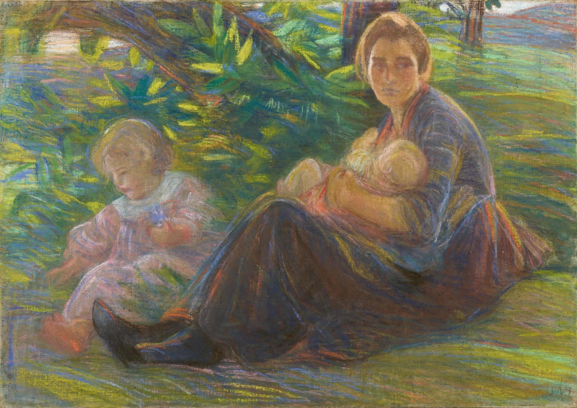 Dora Hitz - Mutter mit zwei Kindern