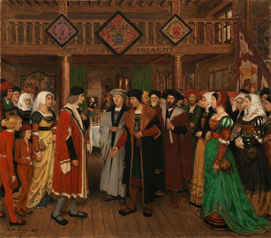Edward de Jans - Quinten Metsijs in de Schilderskamer vereerd door de burgemeester, hoofdman van de Sint-Lucasgilde