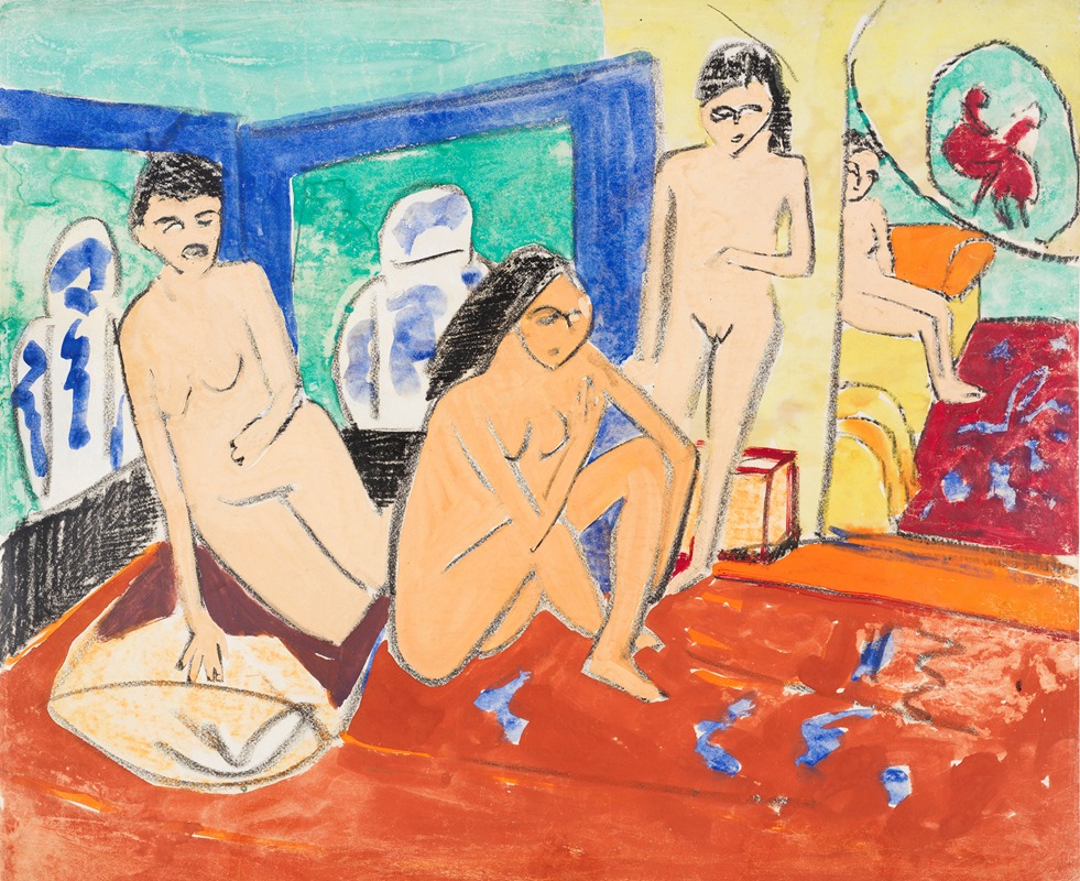 Ernst Ludwig Kirchner - Vier weibliche Akte im Atelier