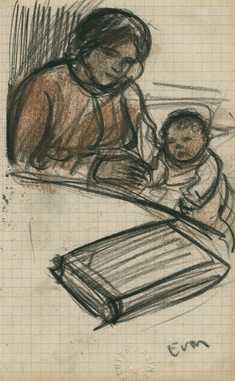 Eugeen Van Mieghem - Augustine Pautre met de kleine