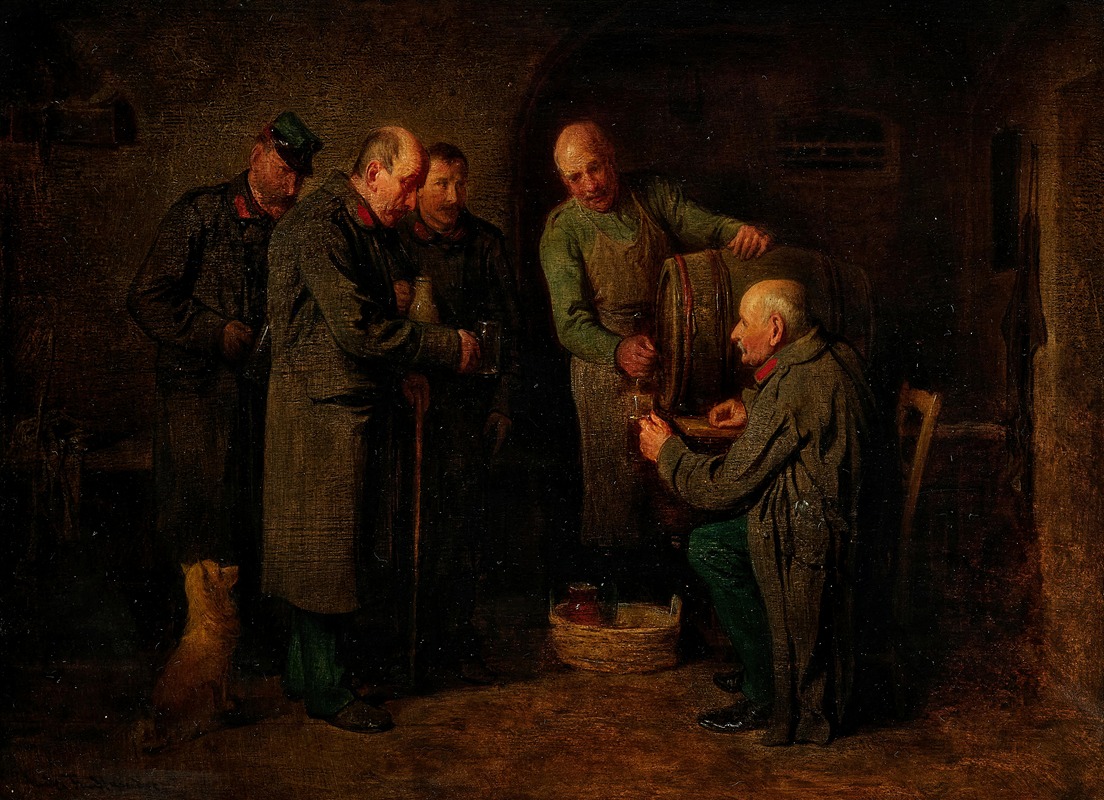 Friedrich Friedländer - A New Cask, Veterans’ Toast in the Wine Cellar