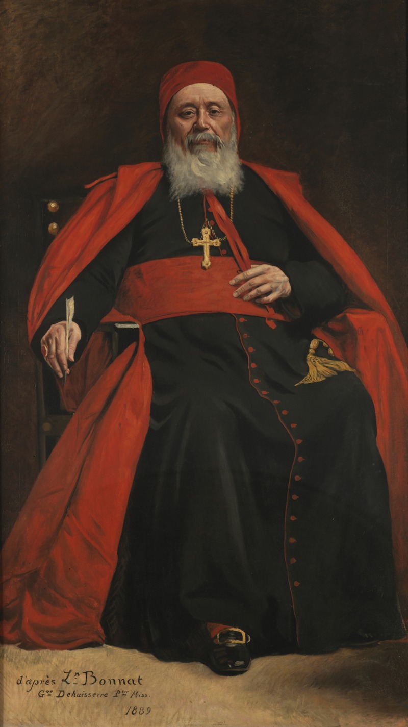 Gustave Dehuisserre - Olieverfschildering van kardinaal Charles Lavigerie, stichter van de Missionarissen van Afrika, naar Bonnat