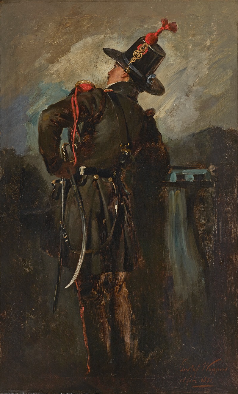 Gustave Wappers - Portret van François Grégoire, kapitein van Z.M.Kanneerboot Nr. 2.