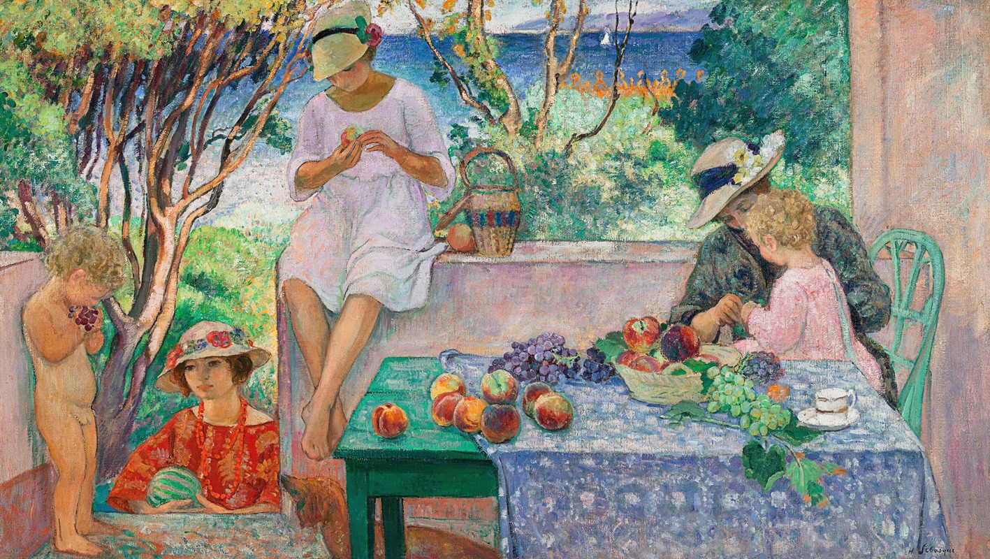 Henri Lebasque - Le goûter sur la terrasse à Sainte-Maxime