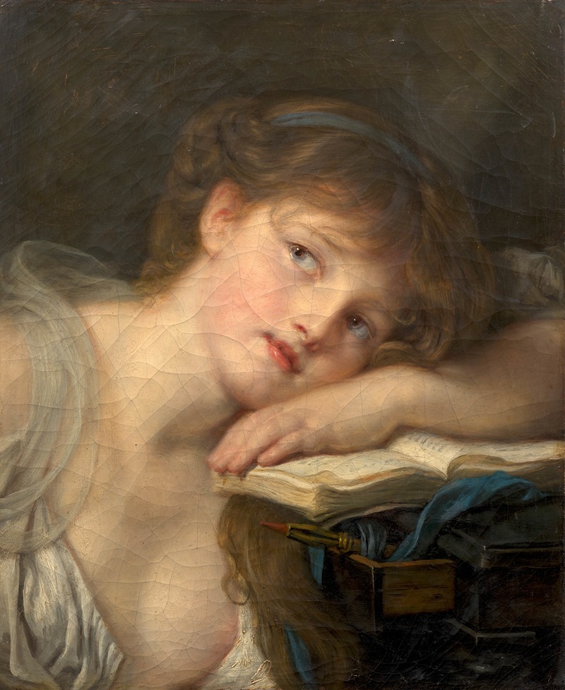Jean-Baptiste Greuze - Jeune Fille pensive (La liseuse)