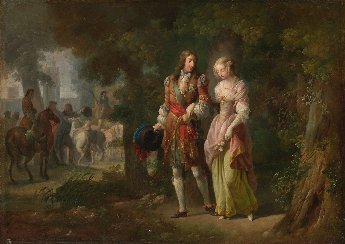 Jean-Frédéric Schall - Louis XIV beneath a leafy canopy in the Bois de Vincennes