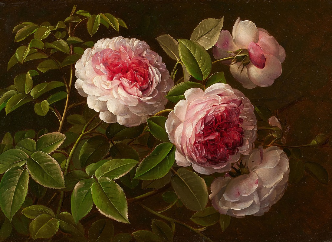 Johann Laurentz Jensen - Rosafarbene Rosen