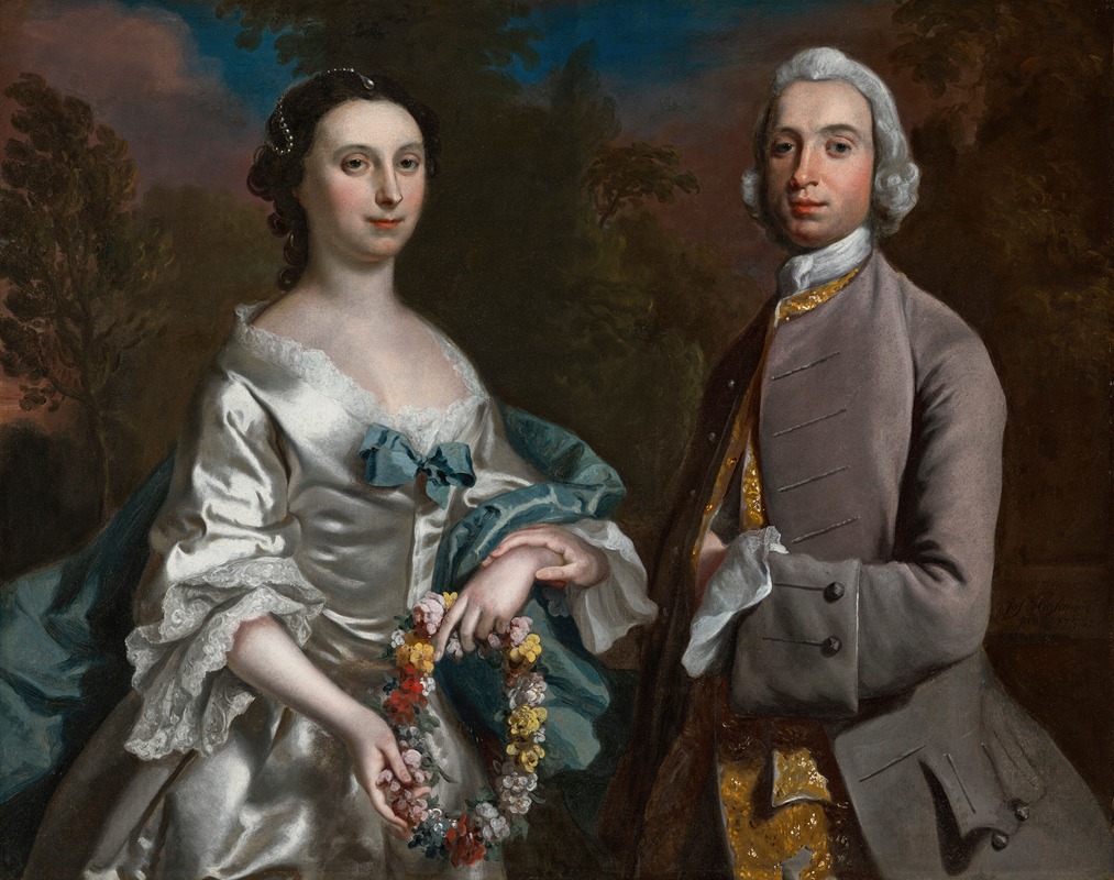 Joseph Highmore - Portrait of Mr. Edward Pryce (b.1723), Gunley and Mrs. Frances Pryce, neé Egerton, Trelydan