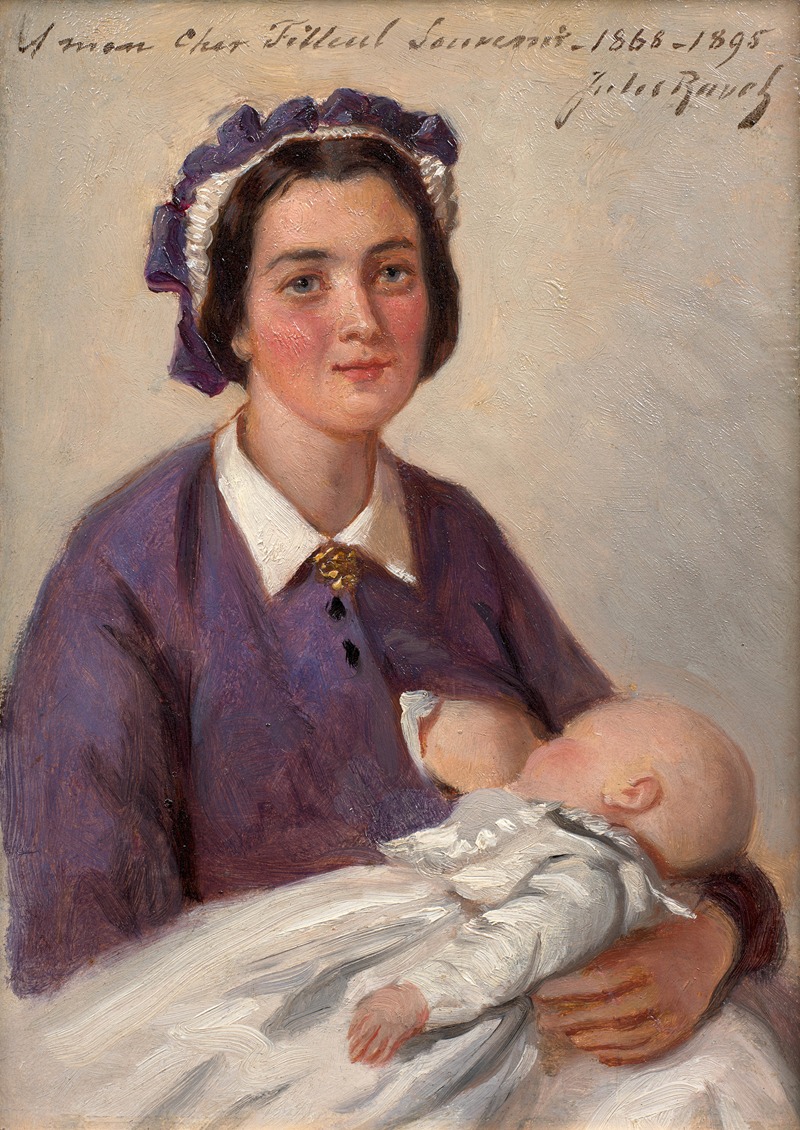 Jules-Hippolyte Ravel - Jeune femme allaitant son enfant