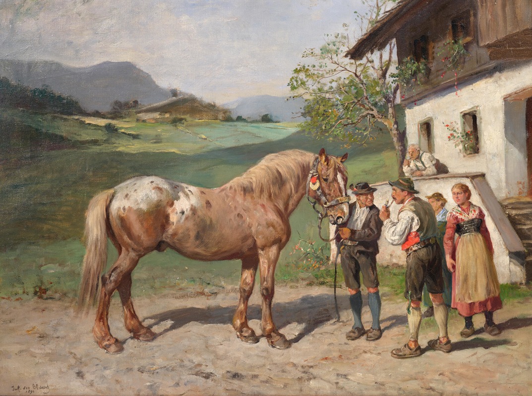 Julius von Blaas - Negotiating the Price of a Horse