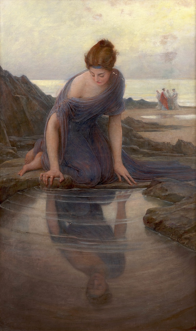 Lionel Royer - Femme se mirant dans l’eau