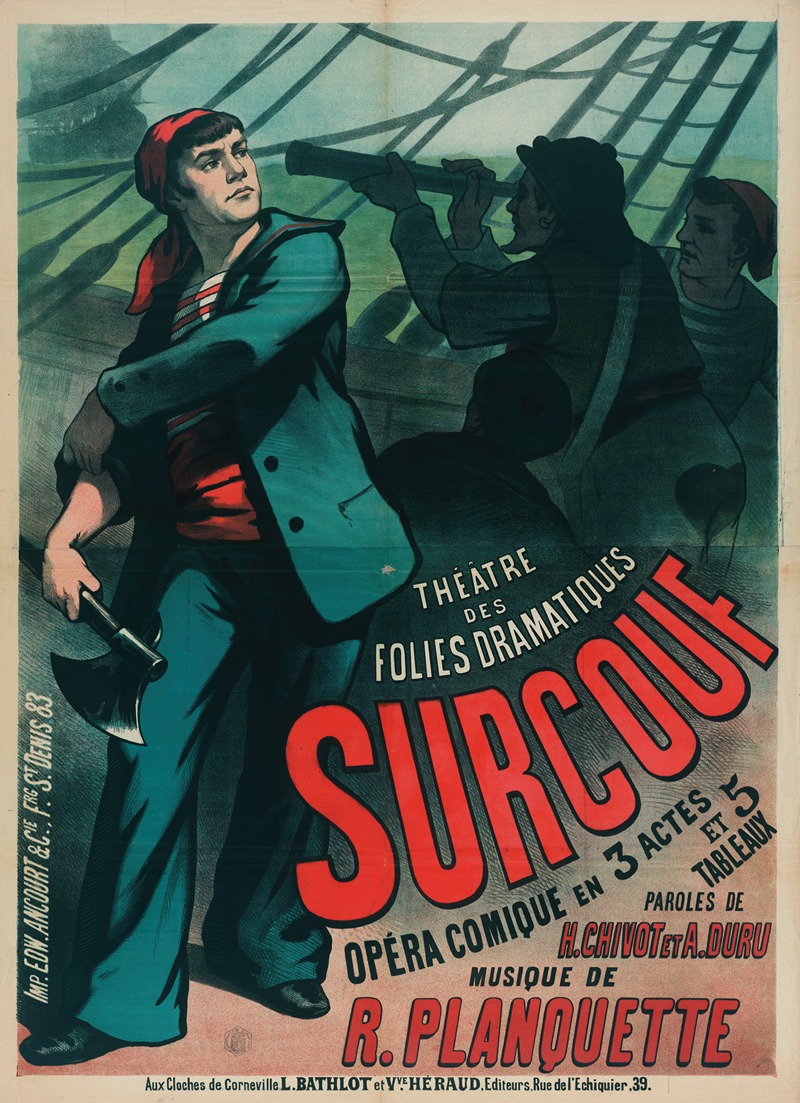 Edward Ancourt - Theâtre Des Folies Dramatiques Surcouf Opera Comique En 3 Actes