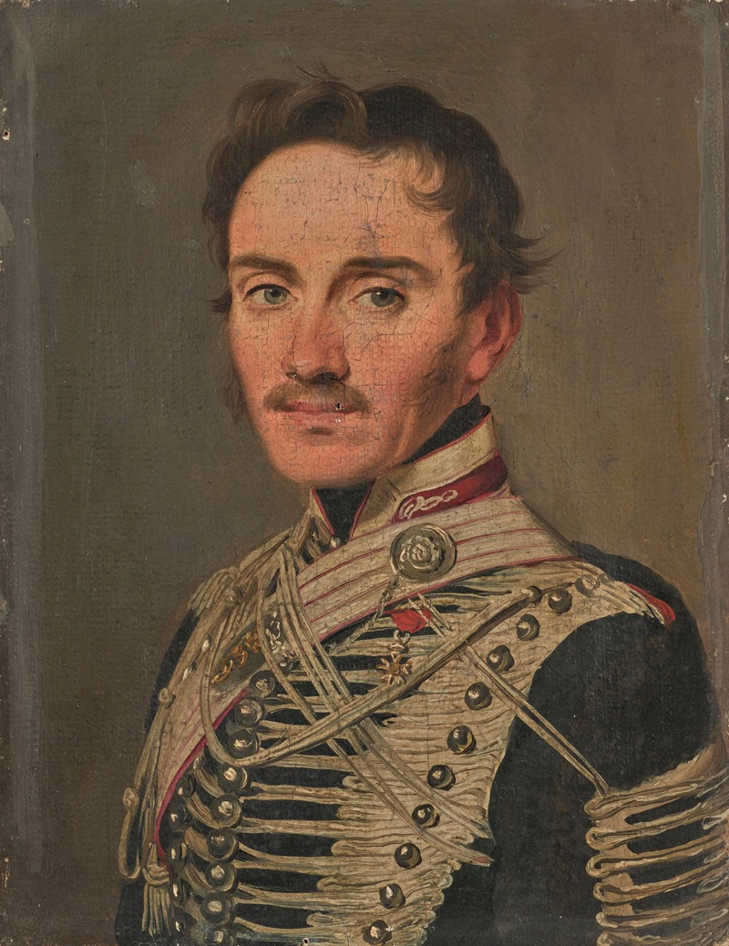 Louis-Léopold Boilly - Portrait of an officer of the hussars, oil on canvas, unlined, on its original stretcher