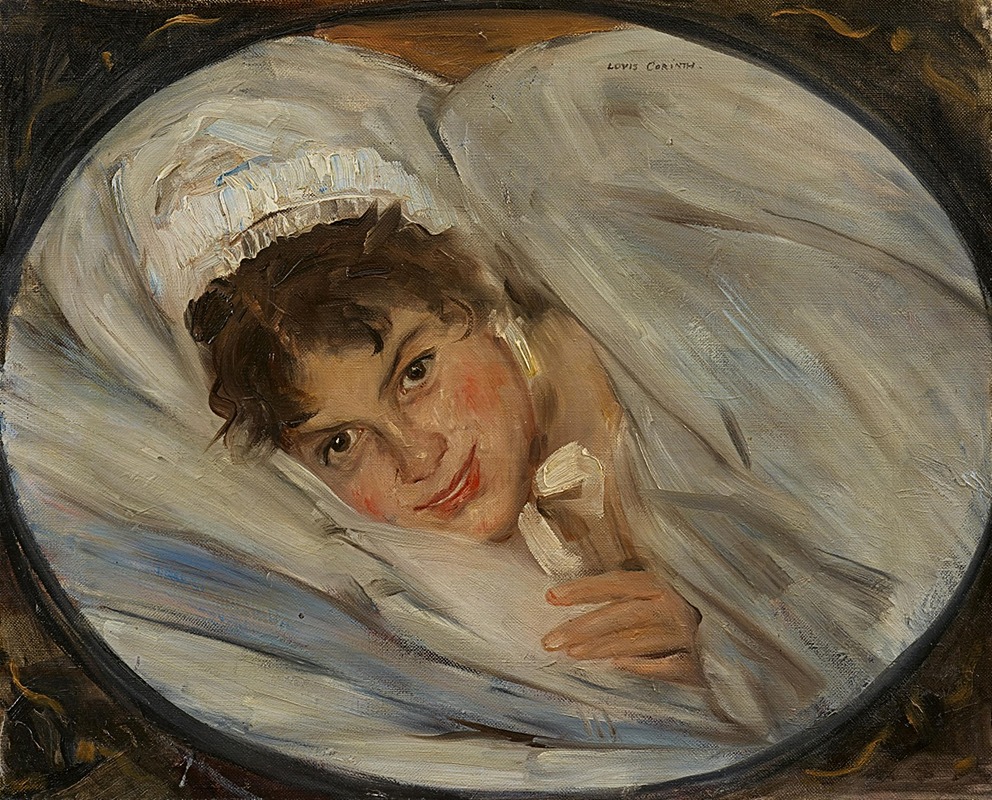 Lovis Corinth - Mädchenkopf im Kissen
