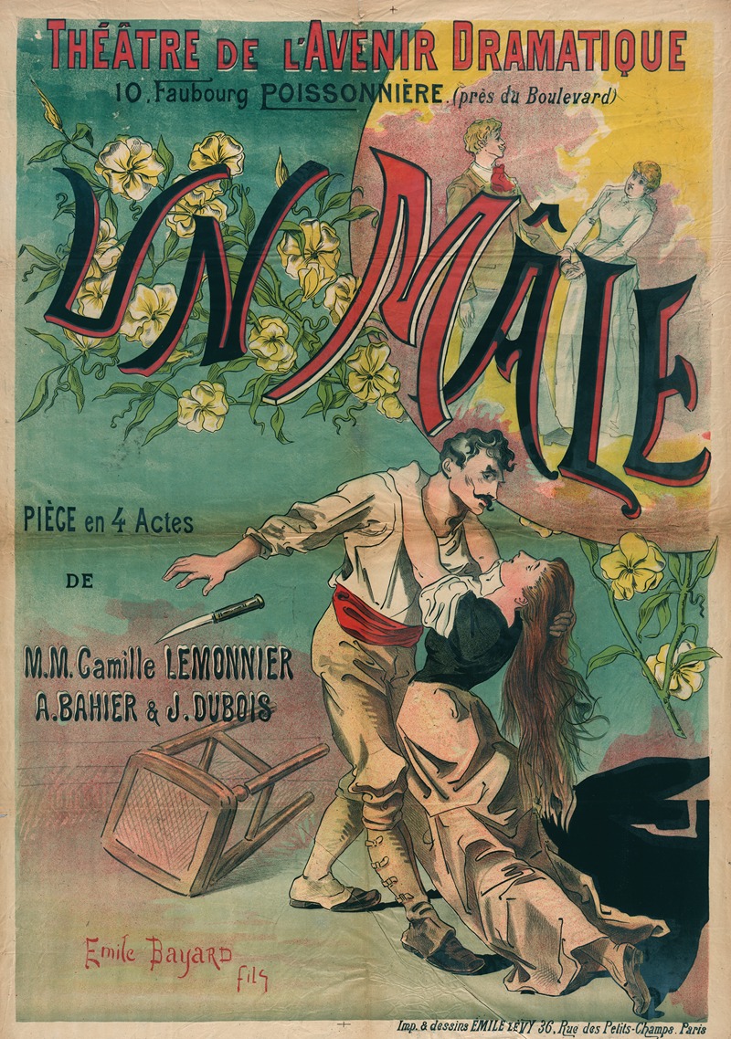 Emile Bayard - Theâtre De L’avenir Dramatique 10, Faubourg Poissonniere. (Près Du Boulevard) Un Mâle