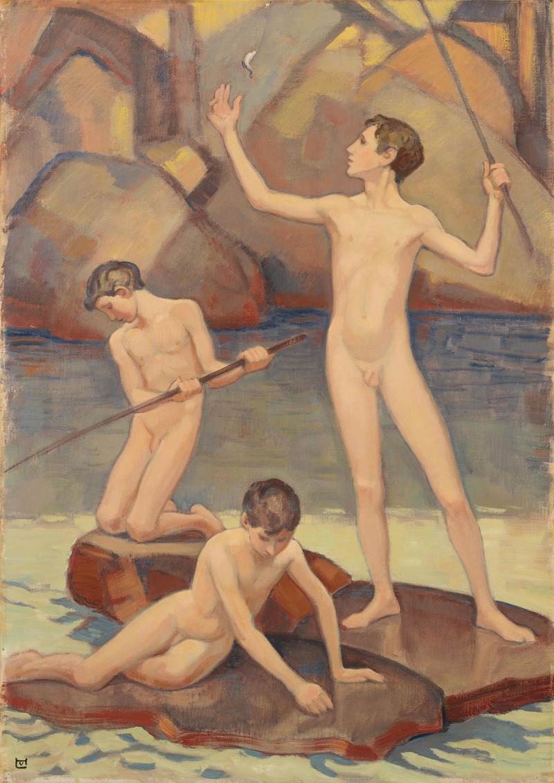 Ludwig von Hofmann - Angelnde Knaben