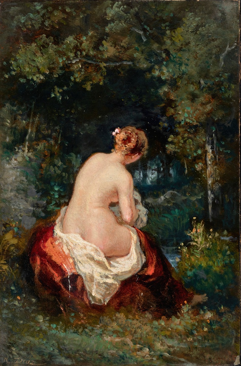 Narcisse-Virgile Diaz de La Peña - Femme après le départ de l’amour ou L’Abandonnée au bord de l’eau