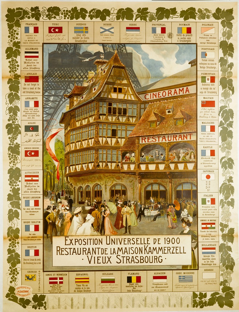 Henri Loux - Exposition Universelle De 1900 Restaurant De La Maison Kammerzell. Vieux Strasbourg