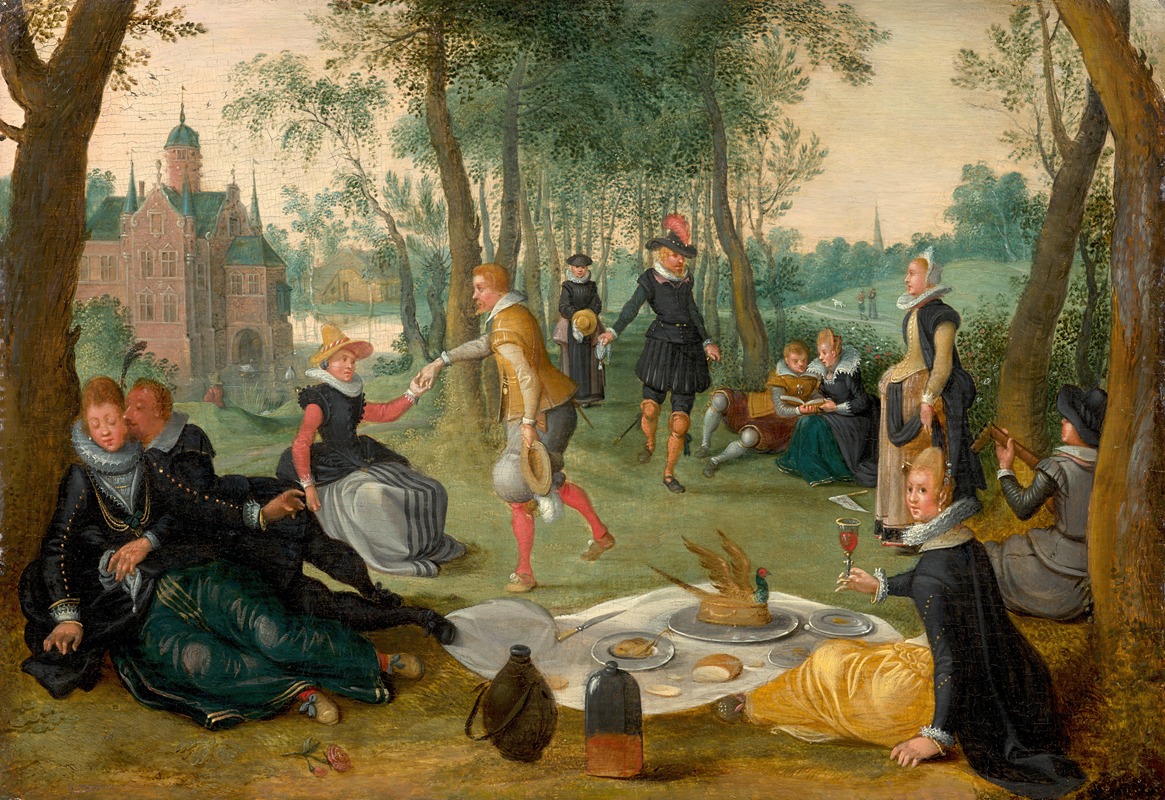 Sebastien Vrancx - Elegant company having lunch in a landscape