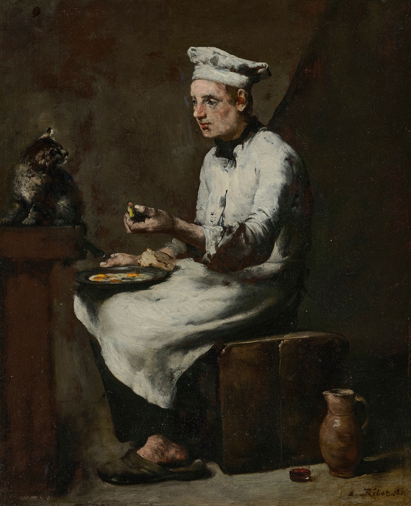 Théodule Ribot - A cook eating his morning meal